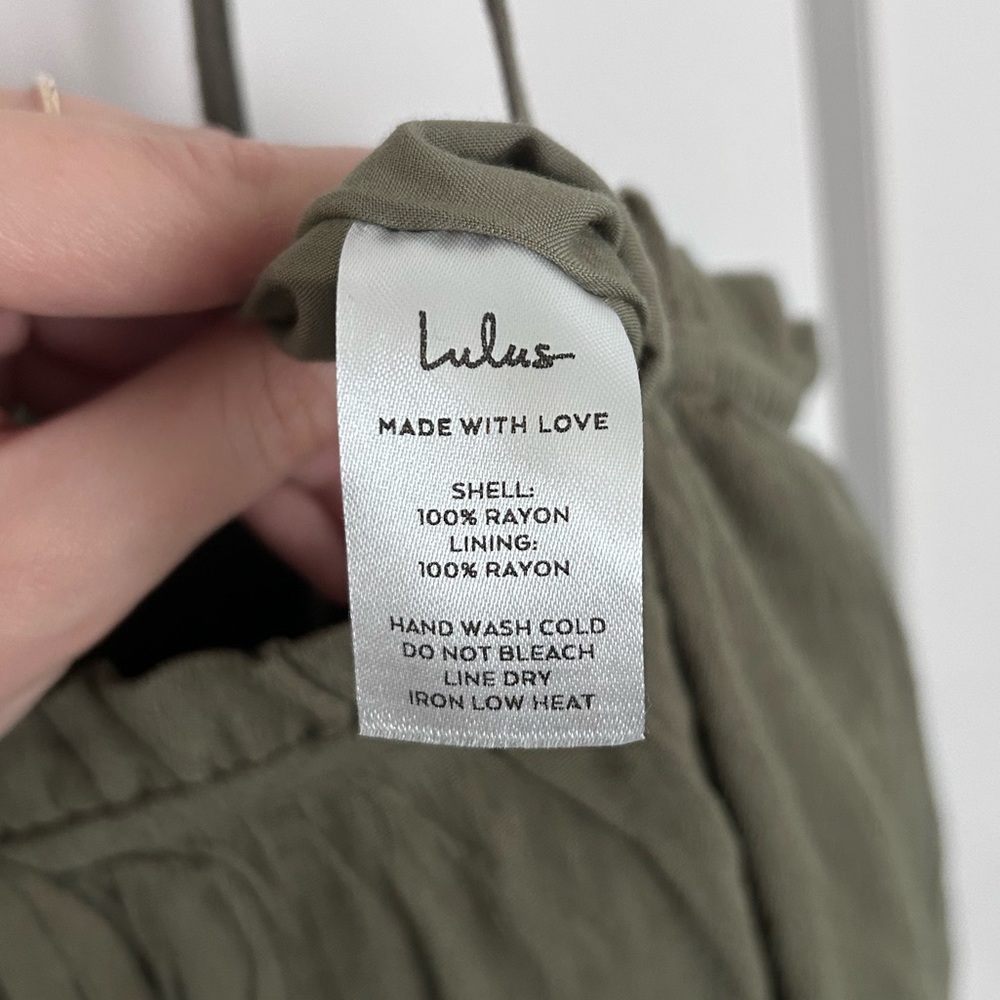 Lulu’s Sincerely Yours Olive Green Ruffled Midi Dress - Picture 5 of 6